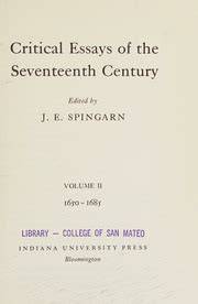 Critical Essays of the Seventeenth Century...; Volume 3