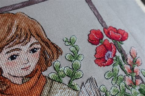 Cross Stitch Red Summer Lily Pattern