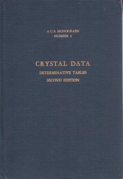 Crystal data; determinative tables