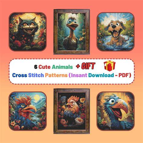 Cute Animals: Cross Stitch Patterns