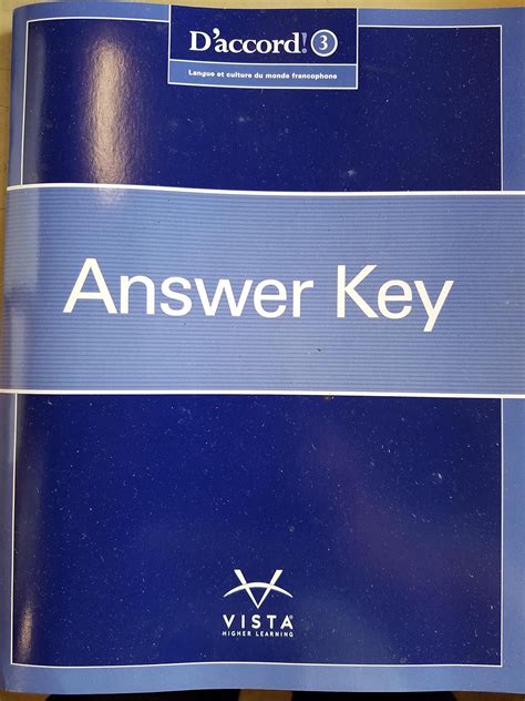 D'accord! Level 3 Answer Key