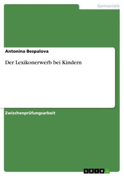 Der Lexikonerwerb bei Kindern (German Edition)