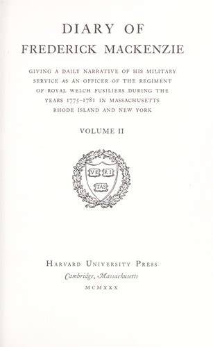 Diary of Frederick Mackenzie