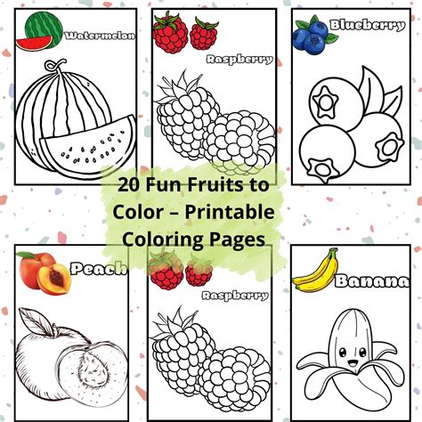Different Fruits Simple Coloring Book