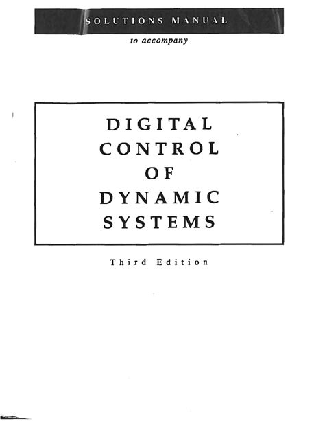 Digital Control Systems Solutions Manual