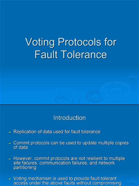 Distributed Voting for Security and Fault Tolerance