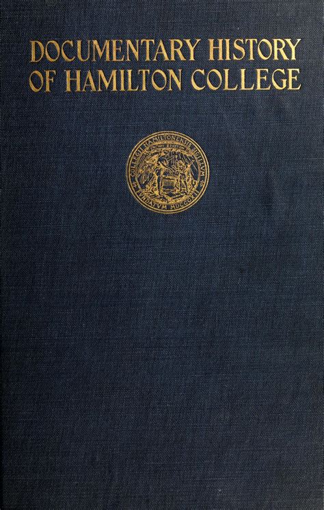 Documentary History Of Hamilton College...