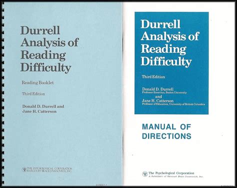 Durrell analysis of reading difficulty