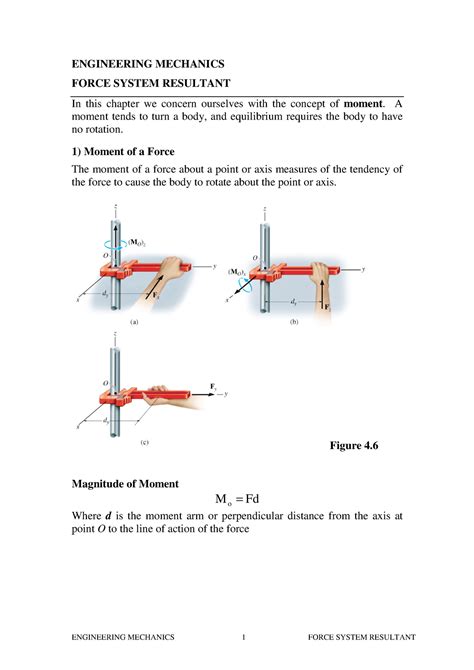 ENGINEERING MECHANICS: FORCE SYSTEM RESULTANT