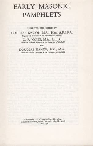 Early Masonic Pamphlets