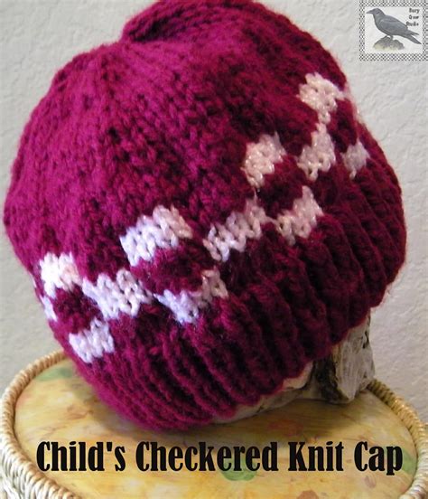 Easy Knit Childs Checkered Cap