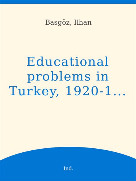Educational Problems in Turkey