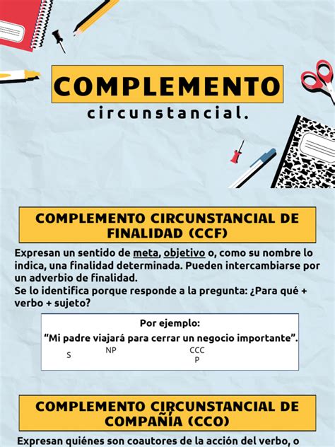 El Complemento Circunstancial En Espanol