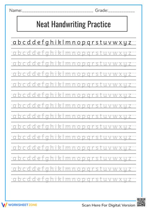Elementary Student Handwriting Practice Printable Set