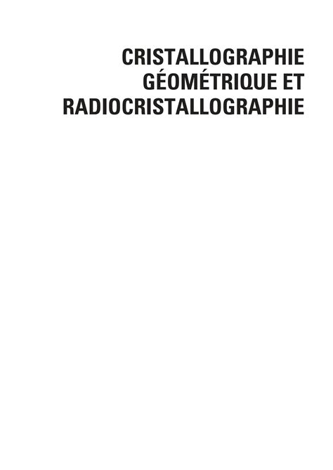 Elements de radiocristallographie