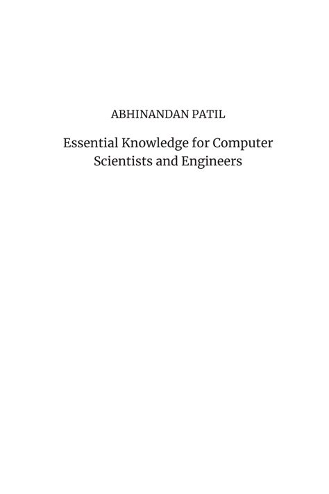 Essential Knowledge for Computer Scientists and Engineers