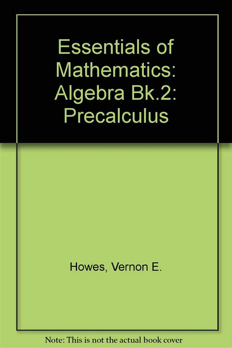 Essentials of Mathematics: Precalculus-A Programmed Text