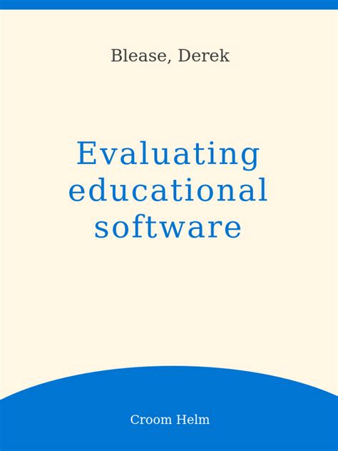 Evaluating Educational Software