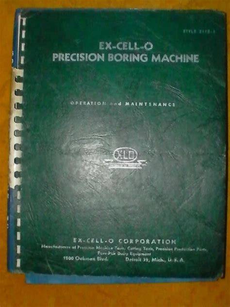 Excello 732, Precision Boring Machine, Service Manual