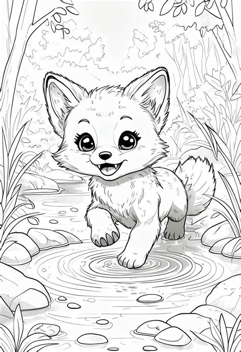 Exotic Fox - Coloring Book