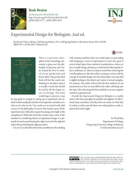 Experimental Design for Biologists