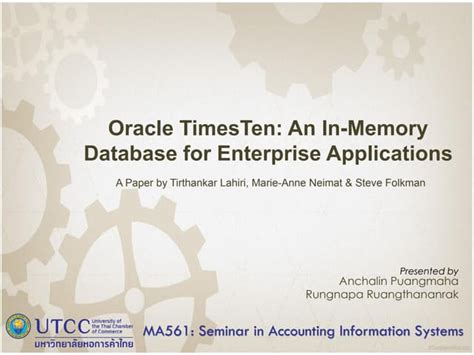 Expert's Guide to Oracle TimesTen In-Memory Database