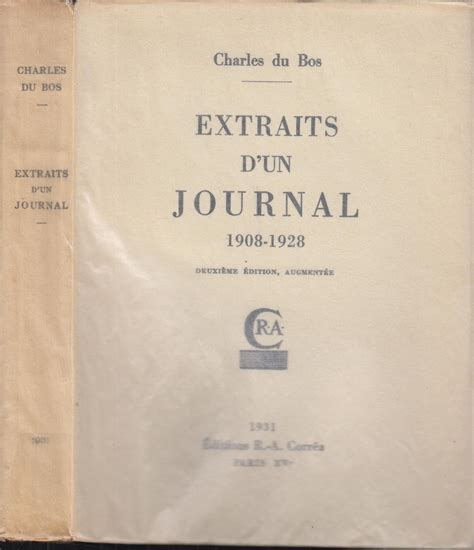 Extraits d un Journal 1908 - 1928