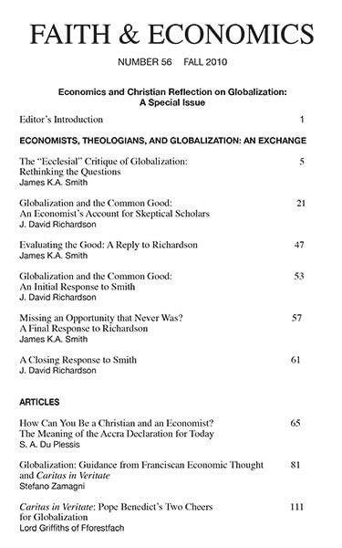 Faith & Economics: Number 56, Fall, 2010