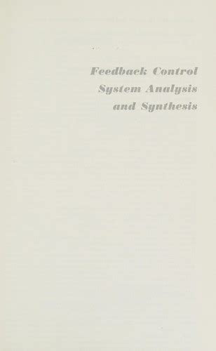 Feedback Control System Analysis and Synthesis