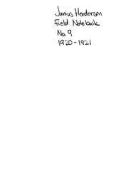 Field notes of Junius Henderson