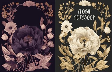 Floral Notebook: Dark Contrast Floral Notebook