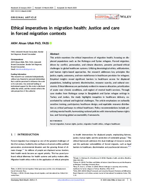 Forced Migration and Health Justice