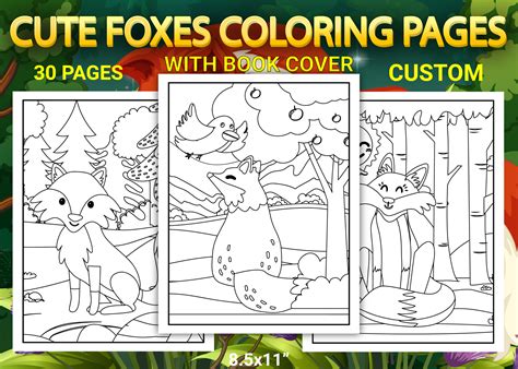 Foxes Coloring Book