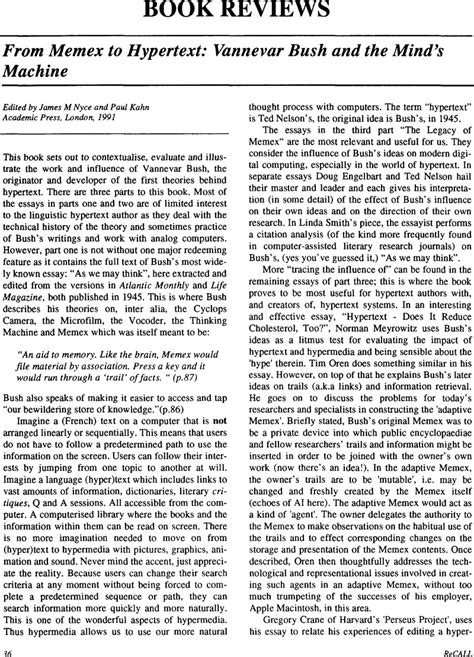 From Memex To Hypertext