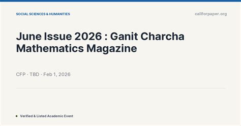 Ganit Charcha Mathematics Magazine June 2026 Issue
