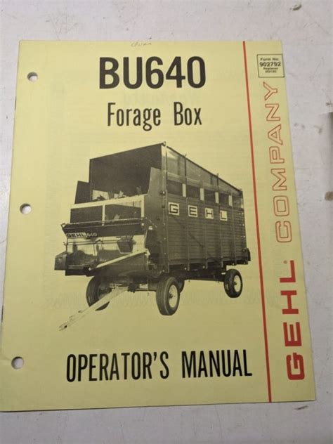 Gehl BU640 Forage Box Operators Manual (BU640)