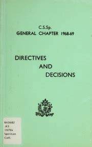 General Chapter, 1968-1969: Directives and Decisions