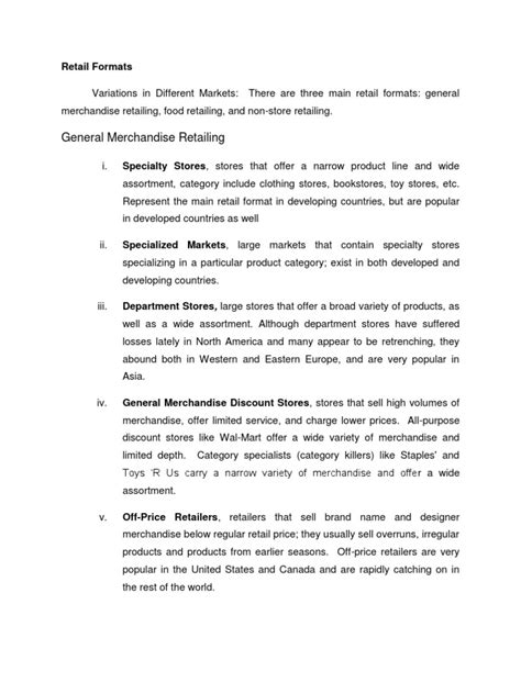 General Merchandise Retailing