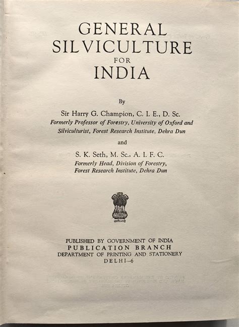 General Silviculture For India
