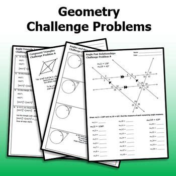 Geometry Challenge Problems for Middle Schools