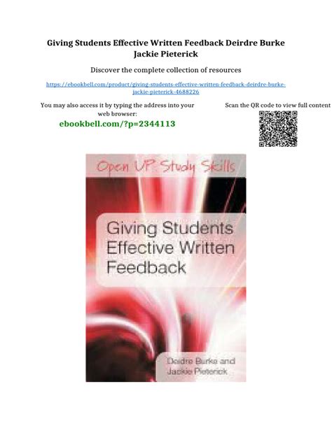Giving students effective written feedback