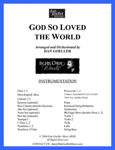 God so loved the World ... Anthem ... Op. 98