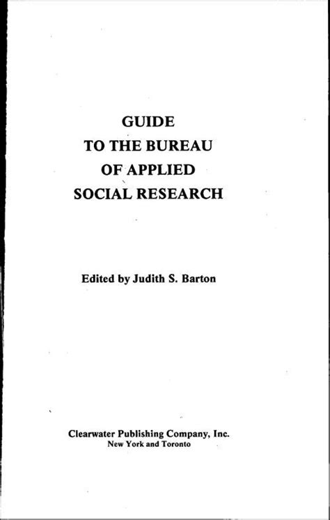 Guide to the Bureau of Applied Social Research