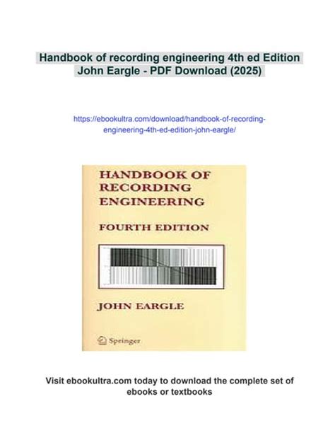 Handbook of Recording Engineering