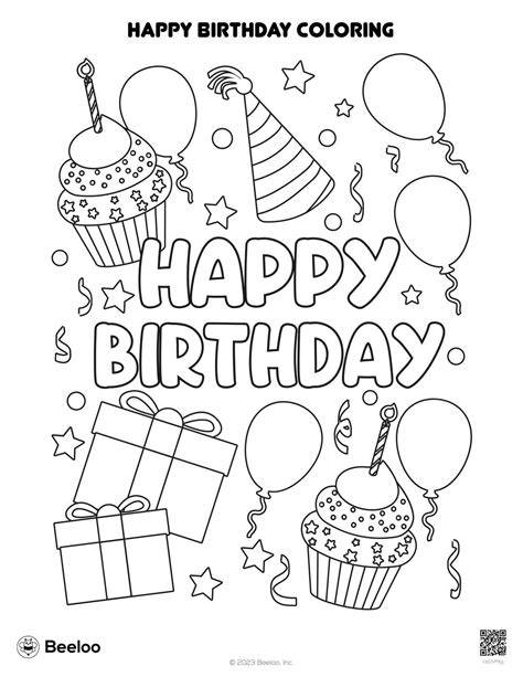Happy birthday coloring book