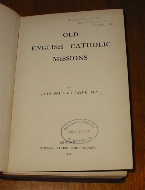 Historical Notes on English Catholic Missions