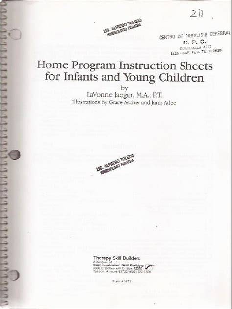 Home program instruction sheets for infants and children