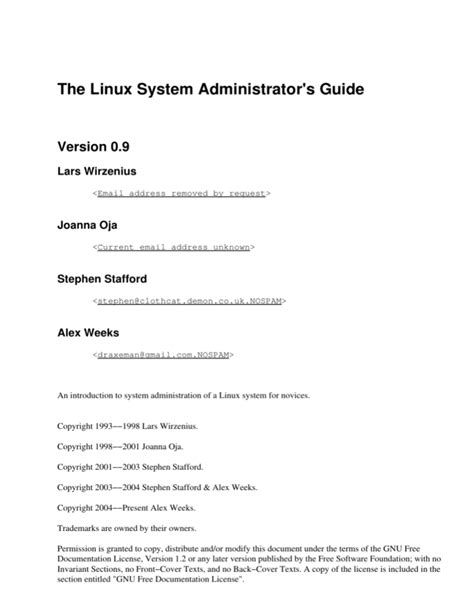 Hope Electronic) Linux System Administrator s Guide