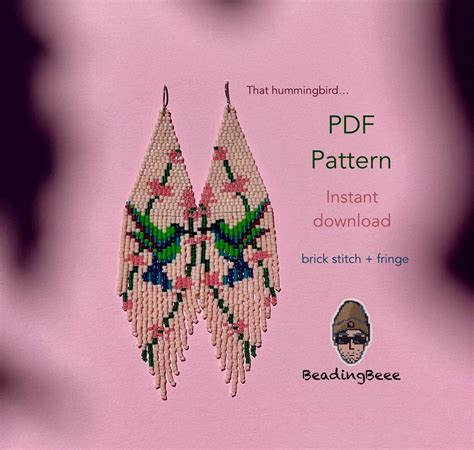 Hovering Hummingbird Beaded Earrings Pattern