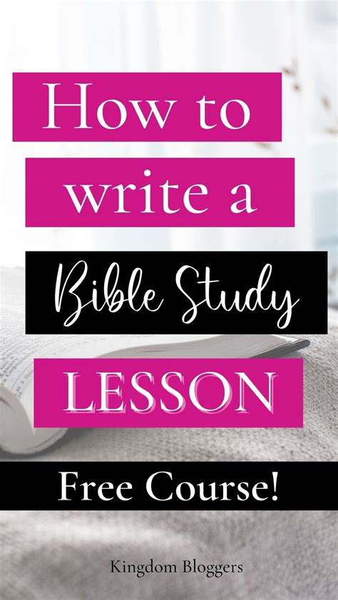 How to Write a Bible Study